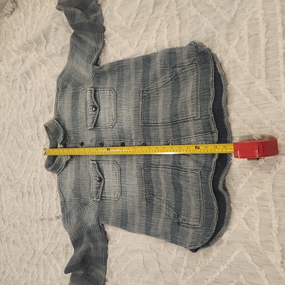 Current/ElliottThe Patch Pocket Workman Shirt, Dreamer Stripe size 2! - Picture 9 of 11